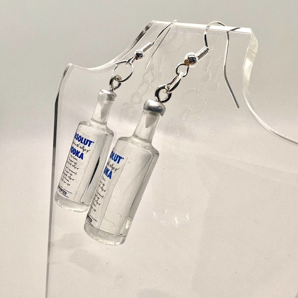 Absolut Vodka Earrings - New Years Eve Earrings - Alcohol Earrings - Picture 3 of 11
